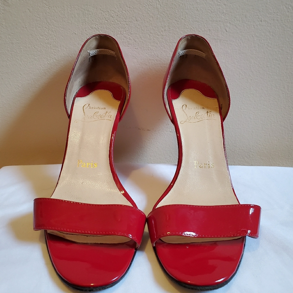 Authentic Christian Louboutin Red open toe shoes